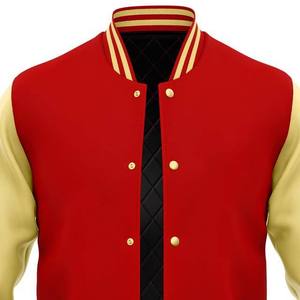 Leather Sleeve <b>Men's</b> Embroidered Breathable College Baseball <b>Jacket</b> For <b>Men</b> zipper Unisex Winter Wear - Product Image 1