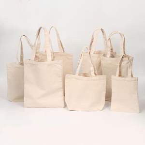 Bolsas de lona de colores naturales con asas largas, decoración artesanal DIY, comprador minimalista reutilizable para uso diario - Product Image 5