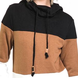 Venta al por mayor de peso ligero de alta calidad con diseño de logotipo personalizado Sudadera con capucha de las mujeres con mangas completas y bolsillos delanteros - Product Image 4