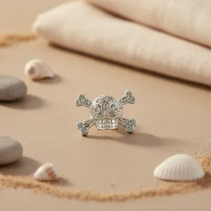 Broches de calavera gótica de cristal para mujer Art Palace, de acero inoxidable plateado con diamantes de imitación, con varios diseños de corona de flores y animales - Product Image 3