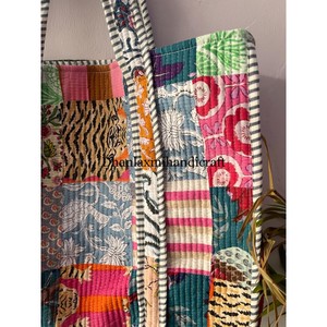 Wholesale Women's Hand Stitched <b>Patchwork</b> Quilting Tote <b>Bags</b> Large Casual Shoulder Shopping Handbags Handmade Indian Handbags - Product Image 5