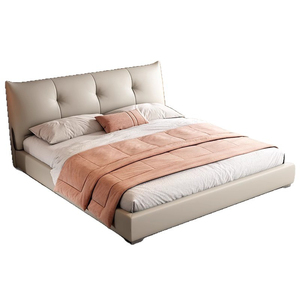 Lit en cuir insonorisé avec structure en bois massif KD, contemporain, facile à assembler, mobilier de <span class=keywords><strong>chambre</strong></span> à <span class=keywords><strong>coucher</strong></span> en gros - Product Image 2