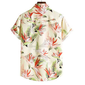 2023 personnalisé hommes plage tenue décontracté motif solide respirant coton fibre de bambou pour chemise manches courtes tricoté tissu blanc - Product Image 2