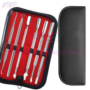 Empujador de cutículas, empujador de uñas de piel muerta de doble extremo, herramienta limpiadora de suciedad de uñas, herramienta removedora de esmalte de Gel, acero inoxidable por Bahasa Pro - Product Image 6