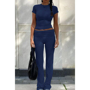 ชุดโยคะผู้หญิงแบบใหม่ สไตล์ทันสมัย ราคาประหยัด เอวสูง 2 ชิ้น ระบายอากาศได้ดี เป็นมิตรกับสิ่งแวดล้อม พร้อมปรับแต่งส่วนเอวด้านหน้า - Product Image 4