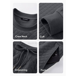 Survêtement pour homme grande taille personnalisable, 100% coton, respirant, de haute qualité, vêtements d'hiver, logo personnalisé, fermeture à cordon, côté - Product Image 5