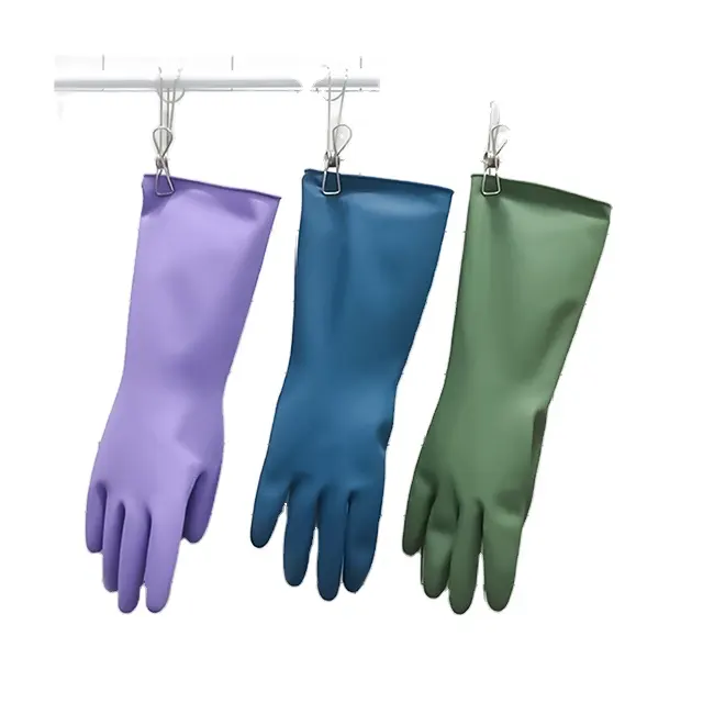 The Best Selling In Korea desenvolveu-o para usar luvas de borracha por um longo tempo rubberlab Household Long-Sleeves Gloves (Médio)