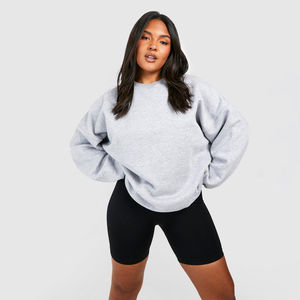 Sweat-shirt à col montant personnalisé pour femme, broderie logo sur le devant, 100% coton, coupe oversize, style streetwear décontracté, écologique - Product Image 1