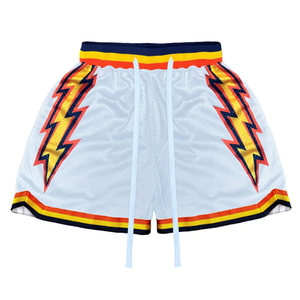 Short imprimé taille moyenne décontracté confortable pour hommes tissu Oxford Anti-rides élastique basket-ball maille court Service OEM de gros - Product Image 1