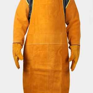 Venta al por mayor OEM ODM ropa de seguridad fabricada en fábrica logotipo personalizado tela suave cuero de vaca delantal de soldadura de alta resistencia - Product Image 4