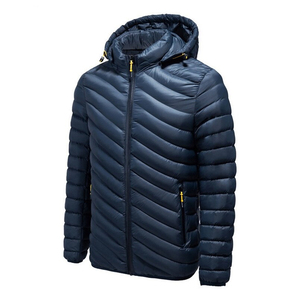 Chaqueta acolchada de poliéster y algodón 100% para hombre, nueva chaqueta ultraligera con capucha para invierno, ropa de invierno con cuello levantado, bombardero acogedor - Product Image 1