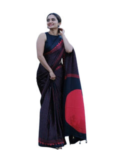 Belle frontière Kanchi tissu de cuivre soie or Saree non cousu indien Bollywood Style Designer pur Gajji doux saree en soie - Product Image 1