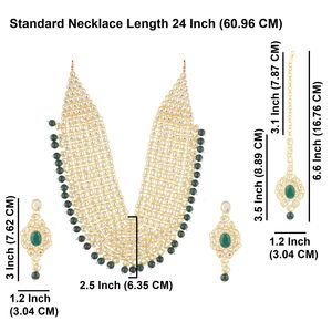 ชุดเครื่องประดับสำหรับเจ้าสาวต่างหูสร้อยคอไข่มุกเทียมสีเขียว - Product Image 3