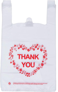 Vente en gros de sacs à provisions recyclables en HDPE/LDPE pour t-shirt sacs de supermarché à emporter personnalisés pour le ménage - Product Image 2