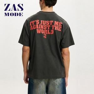 Camiseta de Moda Urbana de Algodón Grueso con Logotipo Personalizado, Estilo Casual con Hombros Caídos y Estampado Gráfico - Product Image 1