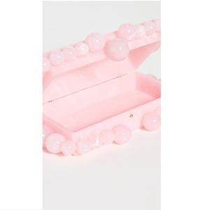 Bolso de Mano de Lujo para Mujer, Diseño de Resina, Cierre Abierto, Hecho a Mano, Adorno de Metal y Piedras, Botón de Perla, Ideal para Novias, Superventas - Product Image 3