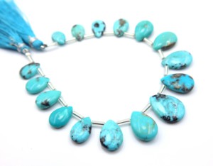 Arizona turquesa suave pera lágrima forma cuentas turquesa Natural piedra preciosa 7 pulgadas joyería hacer piedra - Product Image 2
