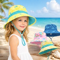 Topi Ember Anak UPF 50+ Pelindung Matahari, Dapat Disesuaikan, Jaring Bernapas, Topi Pantai Luar Ruangan untuk Anak Laki-laki dan Perempuan