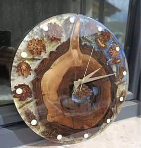 Relojes de pared de resina epoxi hechos a mano para espacios exquisitos decoración del hogar de madera regalo decoración del hogar a bajo precio - Product Image 5
