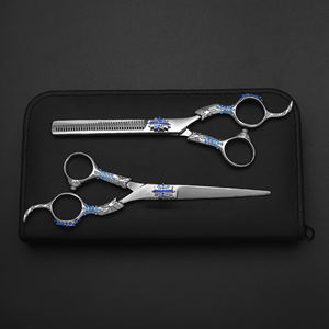 Tijeras de mezcla de pelo DIY de acero inoxidable personalizadas con estilo, cuchillos de corte de pelo industriales OEM - Product Image 6