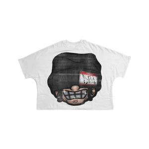 เสื้อยืดพิมพ์ลายกราฟิกแขนสั้นคอกลมสำหรับผู้ชายเสื้อยืดเฟรนช์เทอร์รี่ตัดขอบขอบผ้าดิบ - Product Image 2