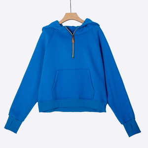 High Quality Women's Oversize Pullover Hoodie Custom Logo Print <b>Black</b> White Plain Cotton-Poly Acid Washed Knitted for Winter - Product Image 4