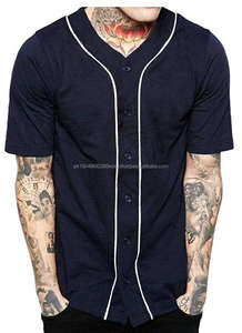 Chemise en jersey de baseball solide personnalisée pour hommes et femmes dernière conception avec t-shirt uni à manches courtes et boutons vêtements de sport respirants - Product Image 4