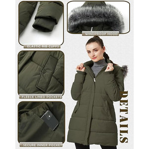 Fashionable Denim Puffer Jacket Unisex Breathable <b>Waterproof</b> <b>Warm</b> Outdoor Stand Collar Washed Vintage Style Winter Front Logo - Product Image 3