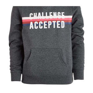Felpa con Cappuccio ID Ideology Taglia Piccola per Ragazze Grandi, Grigia, Lavorata a Maglia con Stampa Grafica - Product Image 1