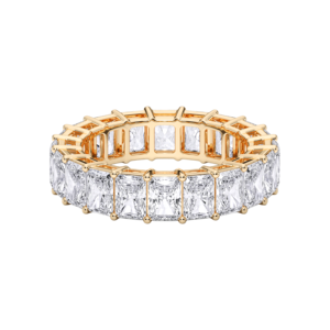 Anillo de banda de eternidad de diamante de corte radiante cultivado en laboratorio de 4,00 quilates de quilates hecho en oro sólido de 10K,14K,18K - Product Image 5