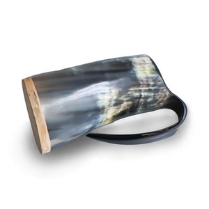 Luxury Design Natural Color Buffalo Horn Drinking <b>Mug</b> With Latest Stylish Stand Handcrafted <b>Mug</b> For Mead Beer Wine Tankard <b>Mug</b> - Product Image 3
