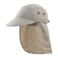 Topi Matahari Katun Bergaris Pelindung UV Lipat Uniseks, Penutup Leher Dapat Dilepas, Ringan, Bernapas, untuk Perjalanan, Bersepeda, Santai di Luar Ruangan