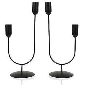 Portavelas de Metal negro de estilo moderno Portavelas decorativo para fiestas navideñas a granel a bajo precio - Product Image 2