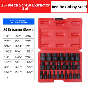 Ensemble d'extracteurs <span class=keywords><strong>de</strong></span> <span class=keywords><strong>vis</strong></span> multi-cannelures 25 pièces, outils <span class=keywords><strong>de</strong></span> démontage <span class=keywords><strong>de</strong></span> boulons <span class=keywords><strong>et</strong></span> <span class=keywords><strong>de</strong></span> goujons cassés pour la réparation automobile, la métallurgie <span class=keywords><strong>et</strong></span> l'entretien - Product Image 6