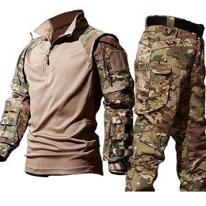 Conjuntos tácticos al aire libre para hombre, uniforme de caza resistente al desgaste, sudadera + pantalón cargo multibolsillo, 2 uds., conjunto de combate impermeable - Product Image 1