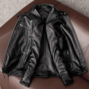 Veste en cuir véritable de qualité Design personnalisé Veste longue de haute qualité pour la saison d'hiver Nouveau look Veste pour hommes - Product Image 5