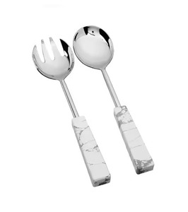 Serveur à salade en bois de manguier avec poignée en terrazzo Dernière conception Outil à salade en bois Ustensiles de cuisine Événements de mariage Ustensile d'hôtel - Product Image 6