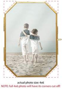 Cadre de photo en métal élégant cadre de photo en laiton suspendu or vente en gros de cadres muraux en verre décoratifs de mariage pour la décoration intérieure - Product Image 2