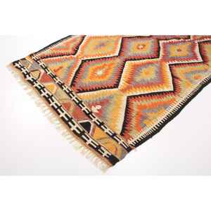 Alfombra Turca Vintage de Lana 4.9x7.5 pies (150x229 cm) con Diseño de Parches Naranjas y Base de Látex - Product Image 2