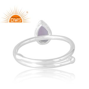 Vente chaude 925 Sterling Silver Natural Pink Amethyst Gemstone Ring Bijoux personnalisés pour les femmes Cadeau pour elle - Product Image 2
