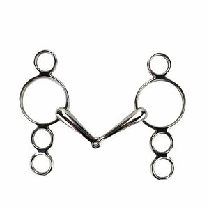 Bocado continental ajustable con anillo suelto y diseño de snaffle Magennis para entrenamiento y control en equitación. - Product Image 1