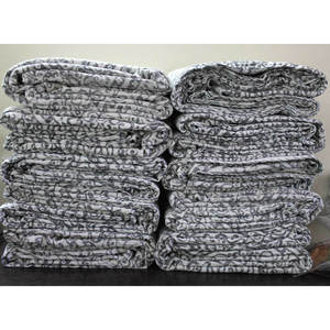 Handmade Traditional Grey <b>Kantha</b> Quilt Double Cotton Indian Bedspread Embroidered Floral <b>Throw</b> Blanket 5 Pc Lot Home Decoration - Product Image 2
