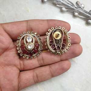 Pendientes de moda de piedra moissanita rosa - Product Image 2