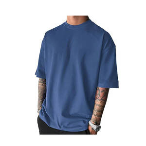 Camisetas Extra Grandes para Hombre, Camiseta de Manga Corta, Ligera, Cuello Redondo, Estilo Holgado, Personalizada, de Algodón - Product Image 1