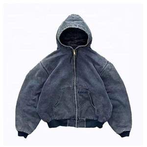 Sweat-shirts d'hiver épais et respirants en molleton 100 % coton double couche pour hommes, personnalisables, écologiques, coupe-vent, couleur unie, vente en gros - Product Image 5