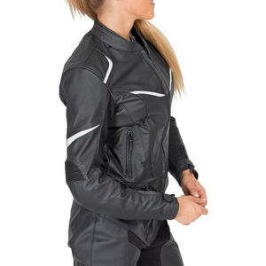 Meilleures poitres-poches en maille à fermeture éclair complète Vestes en cuir Pu pour motards à manches longues pour femmes Veste de moto d'hiver - Product Image 5