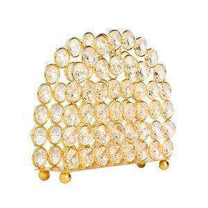 Porte-serviettes en cristal de luxe distributeur de serviettes sur pied en métal pour la décoration de pièce maîtresse de Table de mariage de cuisine salle à manger - Product Image 2