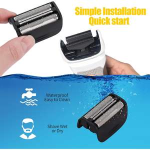 Paquete de 2 cabezales de afeitado de repuesto con doble cuchilla y cuchilla de corte para afeitadora eléctrica facial - Product Image 6