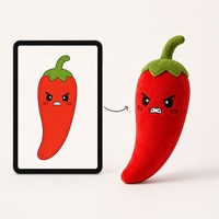 Premium Maßgefertigtes Chili-Pfeffer-Plüschtier mit Wütendem Gesicht Weiches Gemüse-Kuscheltier Werbegeschenk OEM ODM Hersteller