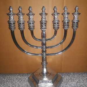 Traditional Style Brass Menorah Candle Holder Jewish Hanukkah <b>Lamp</b> Decorative Candle Stand Home Decor - Product Image 1